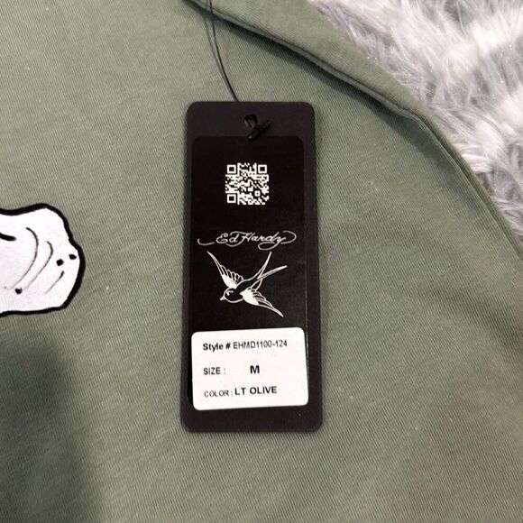 NWT Ed hardy death or glory light olive green t-shirt size medium - Picture 4 of 6